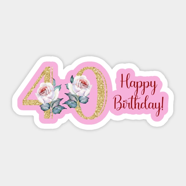 Happy Birthday 40 Sticker by HurmerintaArt